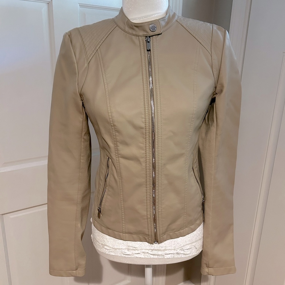 Express Faux Tan Leather Jacket Size XS